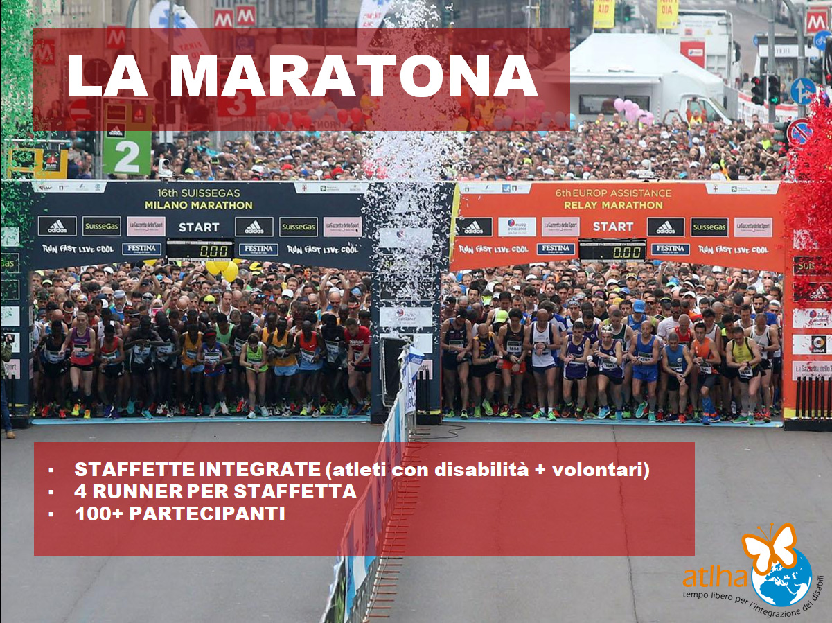 La maratona: staffette integrate, 4 runners per staffetta